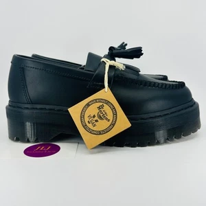 Dr. Martens Women's Vegan Adrian Quad Mono Felix Platform Tassel Loafers Size 8 - Picture 1 of 11