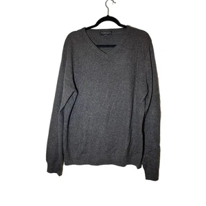 The Men's Store Bloomingdales 100 % Kaschmir braun V-Ausschnitt Pullover Größe Large - Bild 1 von 4
