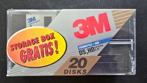 20 Disk 3M Floppy 3,5" High Density DS IBM Formatted Diskettes with Storage Box - Afbeelding 1 van 2