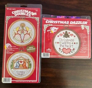 Vintage Vogart Bastelset 2 Weihnachten Blender/Doppel Kreuzstich Kits - Bild 1 von 2