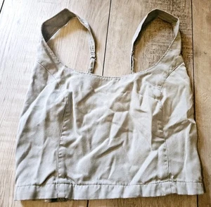 Canotta donna Abercrombie & Fitch blu chiaro collo quadrato boho cropped piccola Y - Foto 1 di 3