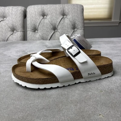 Betula Birkenstock Mia Sandals Womens Size 5 White Cork Foot Birko-Flor Narrow - Image 1 of 4