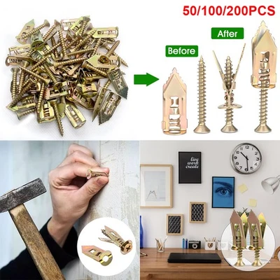 Paquete de 50/100/200 anclajes y tornillos autoperforantes para paneles de yeso mejor para TV, gabinetes Foto 1 de 4