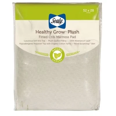 Almohadilla de colchón para cuna impermeable de felpa Sealy Healthy Grow con parte superior tejida transpirable Foto 1 de 4