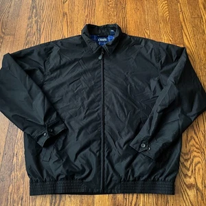 Chaps Herren Schwarz L Harrington Jacke Full Zip Kragen Windbreaker Preppy - Bild 1 von 9