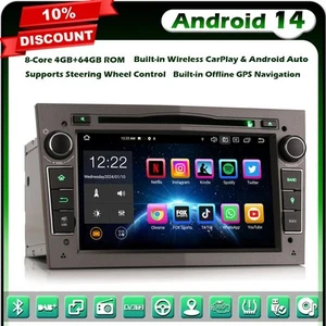 8-Core 4GB+64GB Android 14 GPS Autoradio Opel Zafira Astra Vectra Corsa Signum - Bild 1 von 21