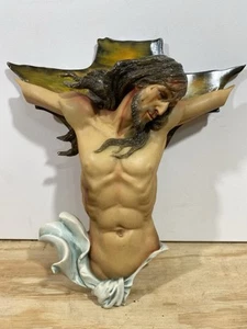 Jesus gebrochener Christus religiöses Kreidegeschirr Wandskulptur - Bild 1 von 6