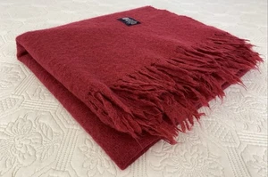Logan & Mason Red Pure Mohair Wool Throw Rug Afghan Blanket 170x135cm - Picture 1 of 18