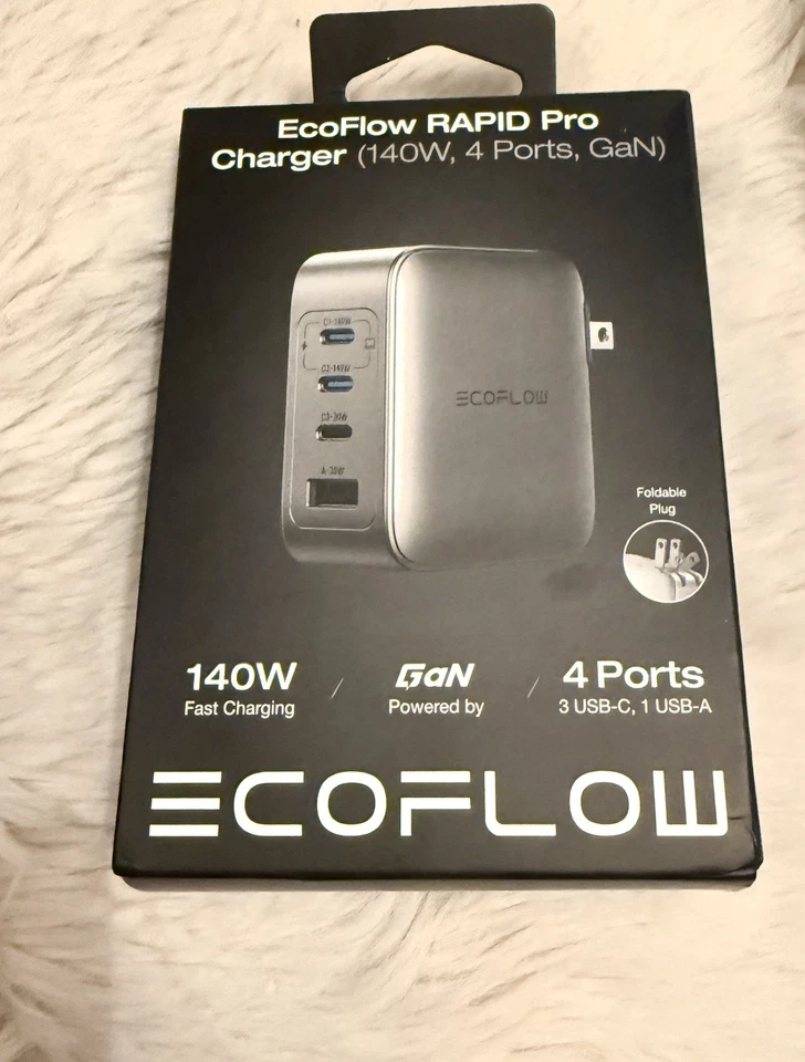 EcoFlow Rapid Pro Charger (140W 4 Ports)140W Max USB-C 4-in-1 Charger NEW IN BOX - Image 1 of 1