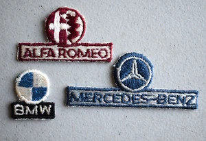 Mercedes Benz ~ Alfa Romeo ~ BMW ~ Vintage Small Embroidered PATCH Lot x3 - Picture 1 of 4