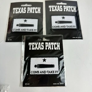Set Of 3 Texas "Come And Take It" Iron-On Patches Embroidered 2 7/8" X 1 1/8" - Picture 1 of 2