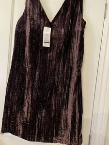 French Connection Velvet Dress Size 12 Purple/Brown - Picture 1 of 3