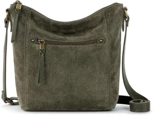 NWT $199 The Sak Ashland Leather Crossbody Shoulder Bag Moss Suede greyish green - Picture 1 of 6