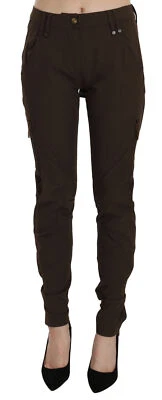 Pantalones PLEIN SUD JEANIUS Marrón Cintura Alta Cremallera Pierna Pantalón IT38/US4/XS Precio de venta sugerido por el fabricante $400 Foto 1 de 4