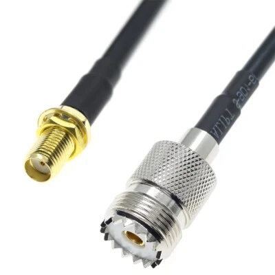 UHF female SO239 to SMA female connector lot RF Coaxial Cable Coax jumper RG58 - Image 1 of 2
