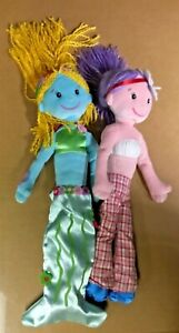 2 Joli Friends Plush Girls 14" - mermaid and girl with flower headband