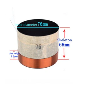 76mm 8ohm 8Ω BASV Bass Speaker Voice Coils Black Aluminum Subwoofer Horn Coil - Picture 1 of 3