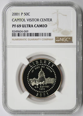 2001-P Capitol Visitor Center Modern Commemorative 50C PF 69 Ultra Cameo NGC - Image 1 of 4