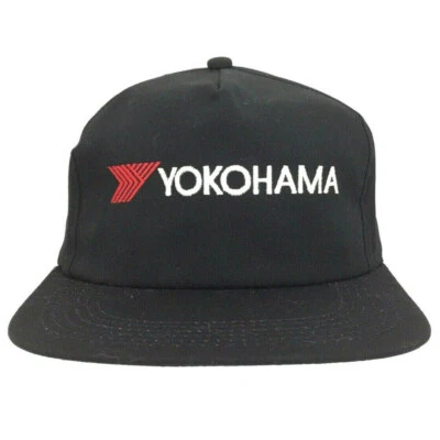 Vtg Yokohama Tires Hat Racing Logo K-Products USA Snap Back Baseball Trucker Cap - Image 1 of 4
