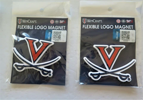 LOT OF TWO (2) VIRGINIA CAVALIERS, FLEXIBLE MAGNETS FROM WINCRAFT Cover