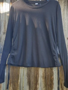 Old Navy Active Women's Black Long Sleeve Soft Dress Shirt Sweatshirt Size Large - Picture 1 of 10