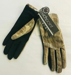 Guantes inteligentes Touchpoint S/M dorados piel de serpiente espalda de cuero para tecnología sensible FU40 - Imagen 1 de 7