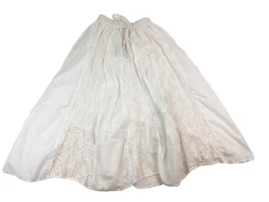J Gee Elastic Waist Lace Detail Boho 100% Cotton Skirt - White, Small - Picture 1 of 9