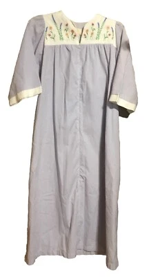 Vintage Stanherman Tamanho Pequeno Longo Meio Zíper Vovó Núcleo Roxo Branco Florais - Imagem 1 de 3