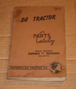 CAT Caterpillar D8 Tractor Parts Catalog Serial #2U9662 to 2U15000 30720 - Picture 1 of 3