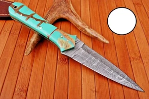 CUSTOM HANDMADE FORGED DAMASCUS STEEL BOOT KNIFE THROWING HUNTING DAGGER EDC1529 - Picture 1 of 5