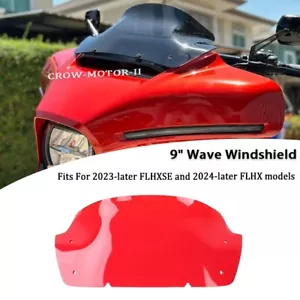 Parabrisas ondulado 9" rojo para Harley Touring Street Glide FLHX 2024-2025 - Imagen 1 de 8