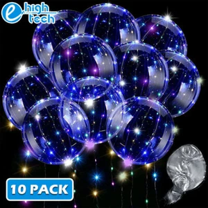 10* Globos transparentes iluminados 20 pulgadas BoBo burbuja graduación fiesta cumpleaños decoración - Imagen 1 de 10