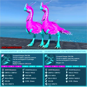 Top Stat Gigantoraptor Mating Pair - Cotton Candy - Ark Ascended Crossplay PVE - Picture 1 of 3
