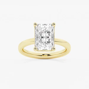 4.00 Carat F VS1 Radiant Cut Lab Grown Diamond Ring IGI Certified 14k Gold - Picture 1 of 7