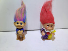 DAM Troll 1986 Clown Red Hair 5" Plus 1 Unmarked with Shirt and Rainbow Hair (#5