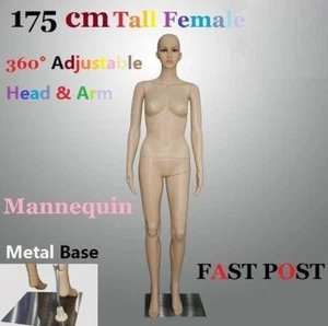 Full 175cm Female Mannequin Dummy Adjustable Detachable Display Showcase Clothes - Picture 1 of 7