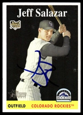 2007 Topps Heritage Baseball Jeff Salazar RC Auto Colorado Rockies #466 Signed - Image 1 of 2