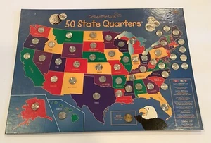 Collectorkids Quarters United States Collectors Map 2000 Golden Dollar Complete - Picture 1 of 10