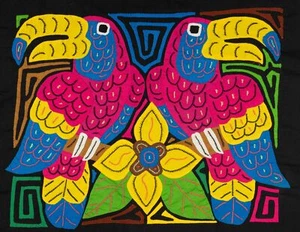 Two Multi-Color Toucan Parrot Bird Mola - Picture 1 of 10