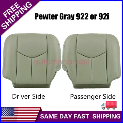 For 2003-2006 Chevy Silverado Leather Seat Cover Gray 922 LH & RH Side Bottom - Image 1 of 4