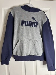 Puma Mens Hoodie Grey / Navy Pullover Size Medium - Picture 1 of 7