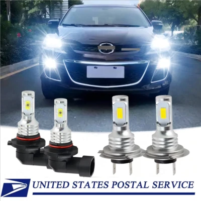 Farol de LED branco alto feixe baixo A para Mazda CX-7 2007-2010 2011 2012 -4X 6000K - Imagem 1 de 4