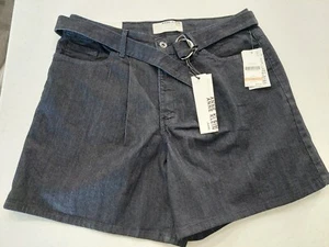 New Anne Klein Jeans Women's Belted Vintage Short Size 12 Dark Blue Shorts NWT - Picture 1 of 9