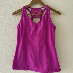Athleta Equator Tank Top Racerback Womens Size Small S Pink Built In Bra Strappy - Picture 1 of 9