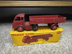 DINKY TOYS VINTAGE DIECAST 421 HINDLE SMART HELECS ELECTRIC ARTICULATED LORRY - Imagen 1 de 13