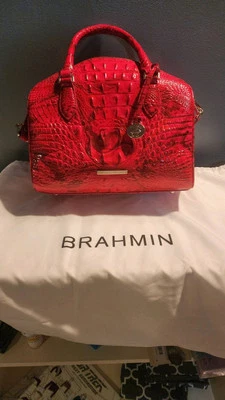 Bolso Cartera BRAHMIN Melbourne Collection Stacy Rojo Acampanado Foto 1 de 4