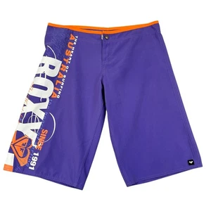 Retro Roxy Women's 22" Surf Boardshorts Size 12 M Purple Orange Huge Logo Y2K - Picture 1 of 24