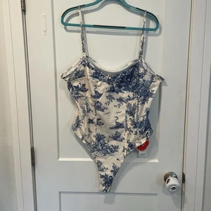 Body de mujer Cider Toile de Jouy azul blanco talla 3XL coqueta niña - Imagen 1 de 7