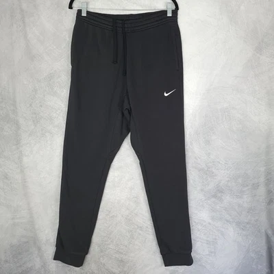 Nike Pants Mens Large Black Fleece Joggers Sweatpants Swoosh Cuffed 826431-010 - Image 1 of 4