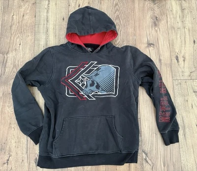 Mens METAL MULISHA Black Skull Pullover Hoodie Top Shirt Y2K VTG Grunge Sz L - Image 1 of 4
